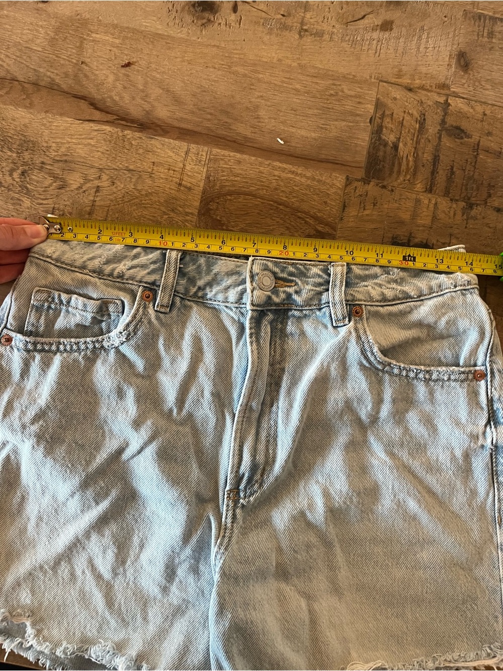 Dynamite Light Wash Denim Cutoff Shorts - Picture 5 of 5
